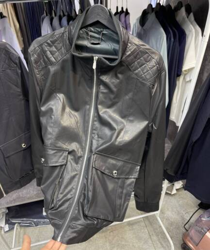 3968 Кожаная куртка Brunello Cucenelli 6319-1 / 54 / черный