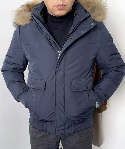4986 Короткая парка ZZK ZZK53222 / L / синий