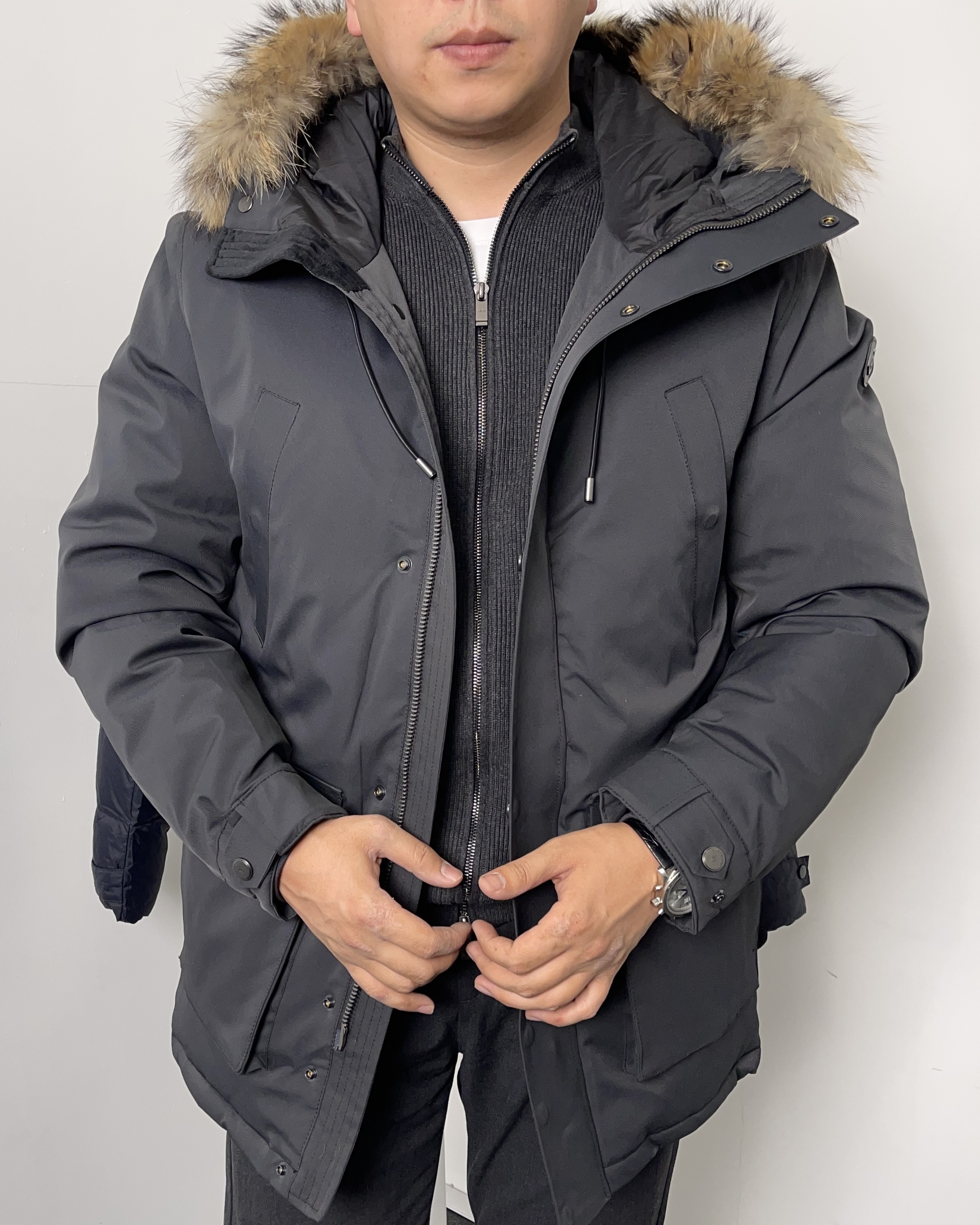 4995 Длинная парка ZZK 24811 / XL / серый