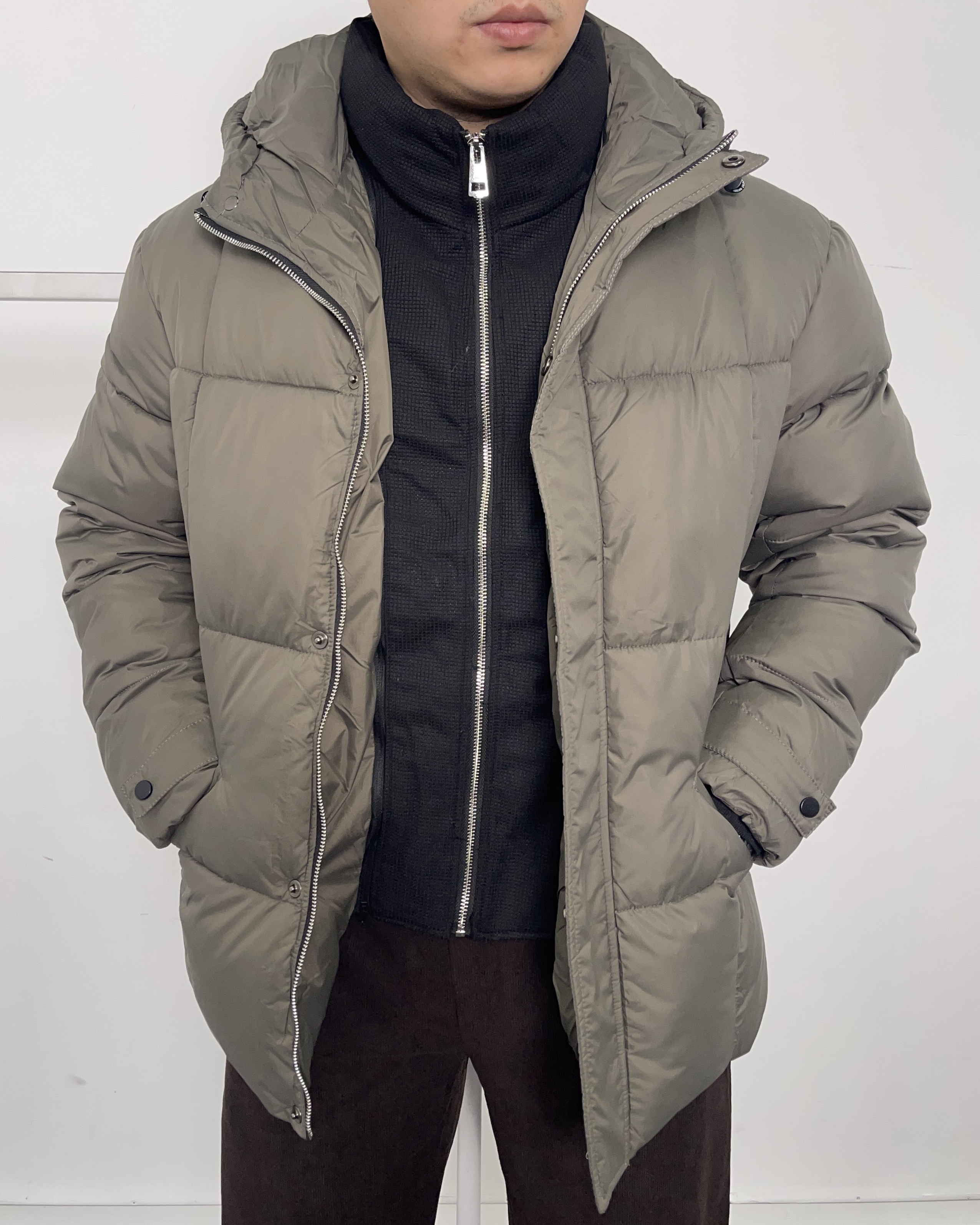 3592 Пуховик No Brand 5020 / 3XL / серый