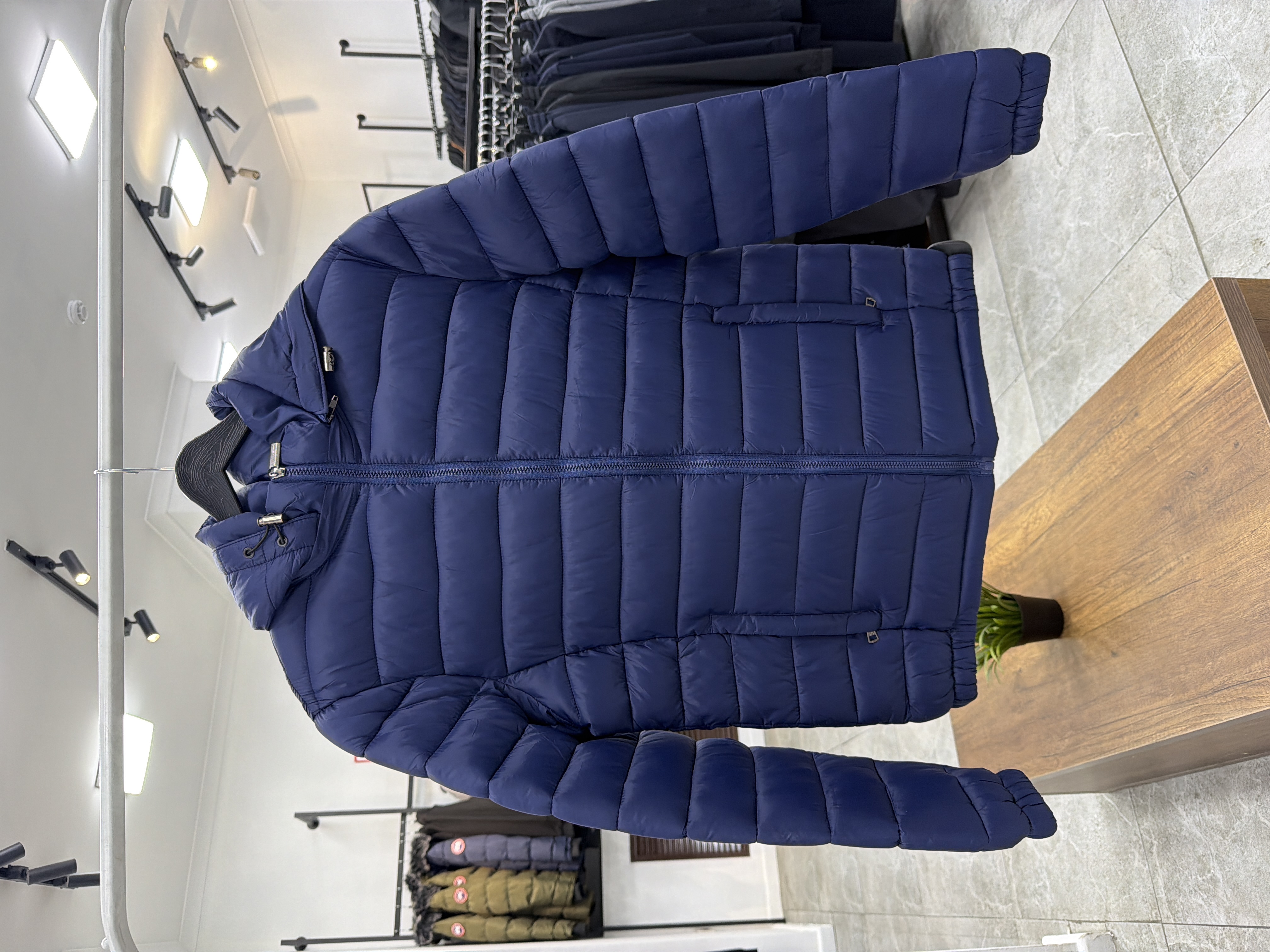 4740 Короткий пуховик No brand 2312 / 5XL / синий