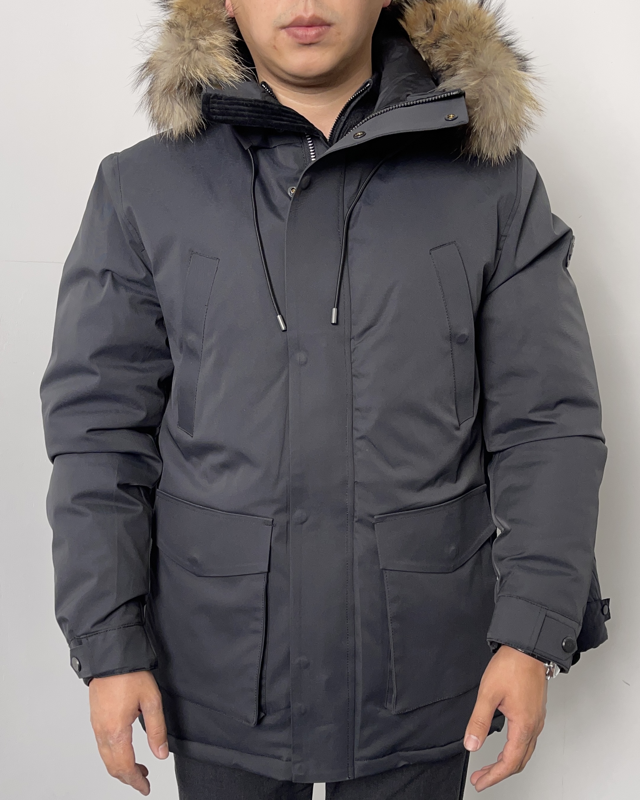 4995 Длинная парка ZZK 24811 / XL / серый