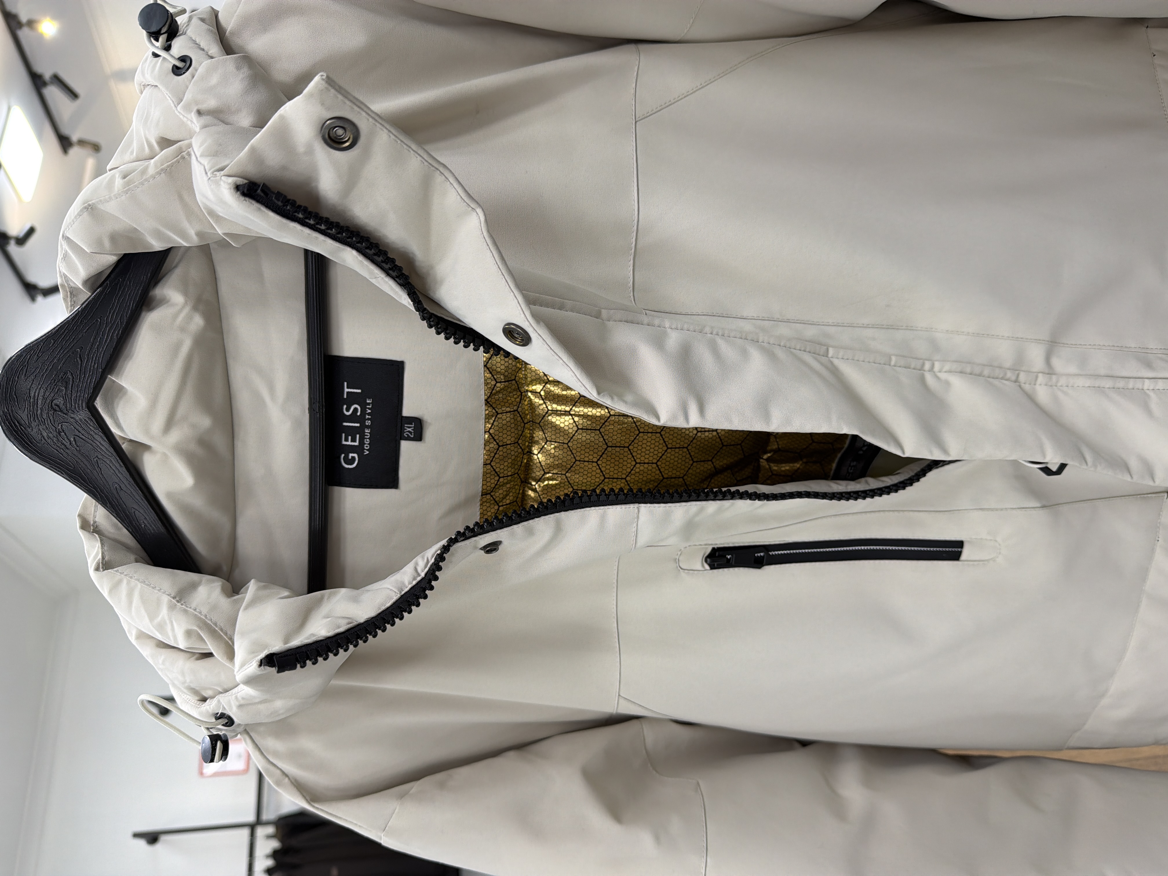 3587 Пуховик No Brand 8202 / 3XL / бежевый